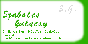 szabolcs gulacsy business card